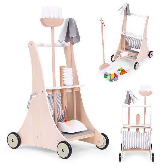 Fa játéktakarító készlet kocsi ECOTOYS