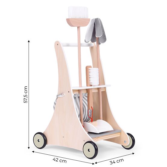 Fa játéktakarító készlet kocsi ECOTOYS