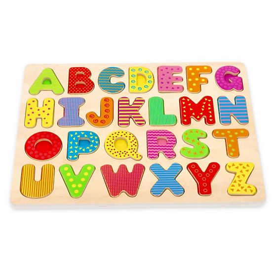 Fából készült puzzle ábécé - nagybetűk