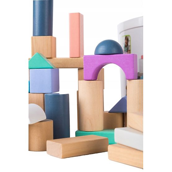 Fa kockák dobozban - 100 db