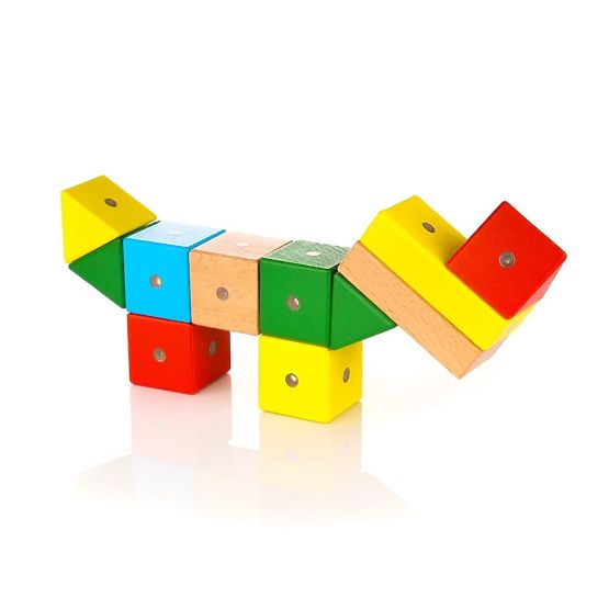 Fa-mágneses WABI kockák, 20 elem