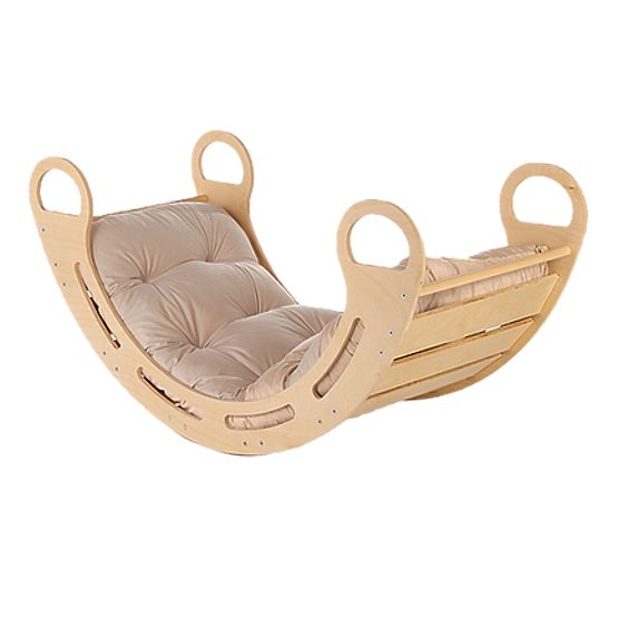Fa Montessori fa hinta bézs párnával - 85 cm