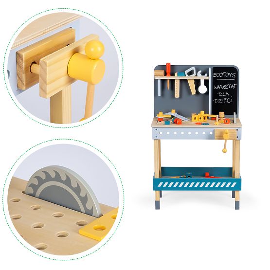 Fa műhely szerszámokkal - 47 db ECOTOYS