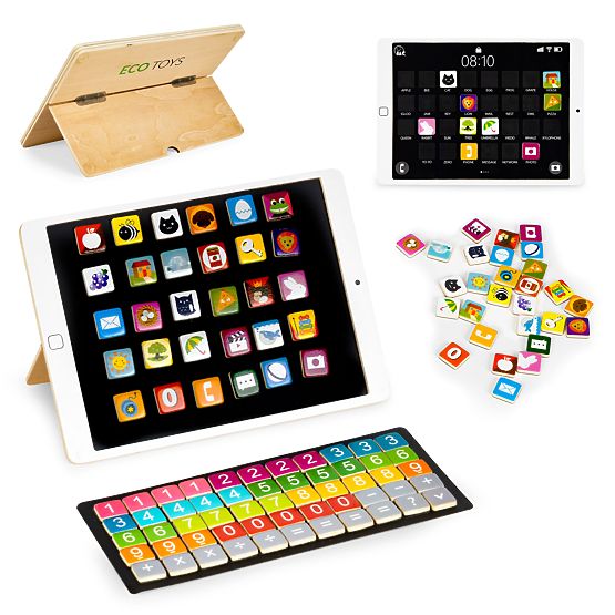Fa oktatási tablet mágneses tábla krétás ECOTOYS