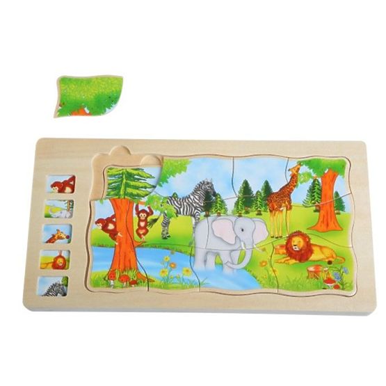 Fa puzzle gyerekeknek Jungle