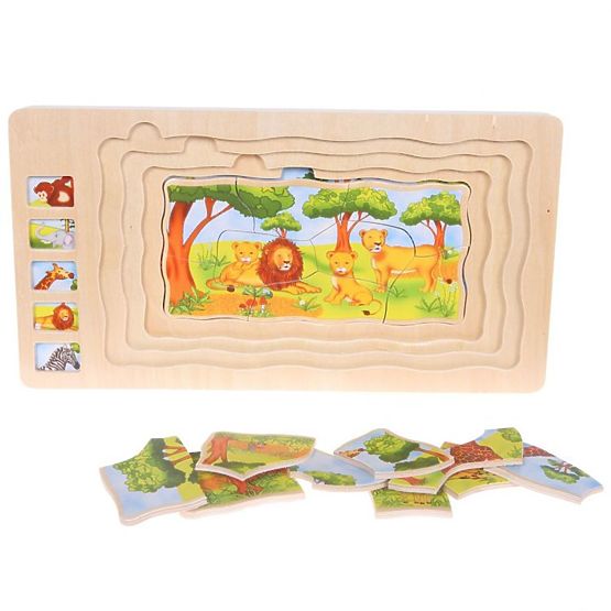 Fa puzzle gyerekeknek Jungle