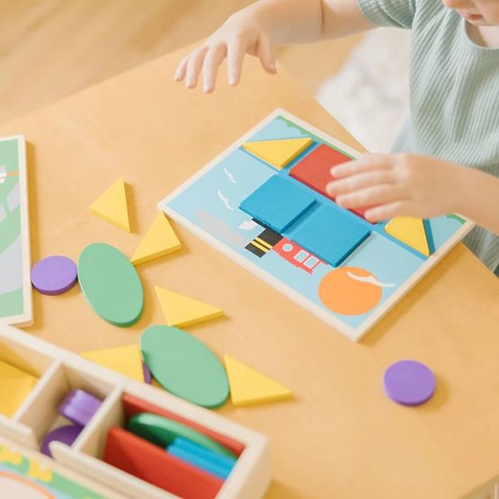 Fa puzzle - mozaik - színek és formák