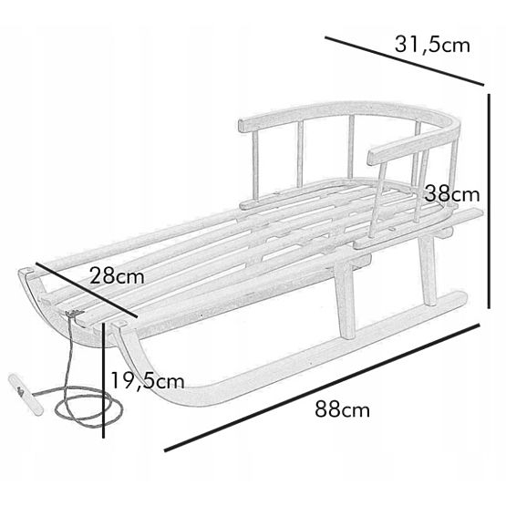 Fa szán párnázással - Szarvas