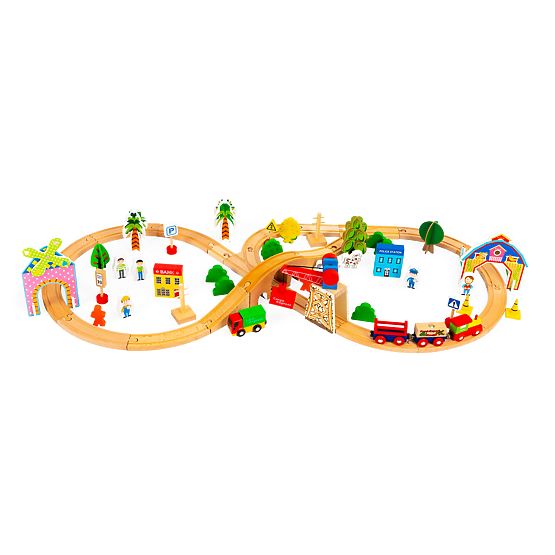 Fa vonat 74 darab ECOTOYS