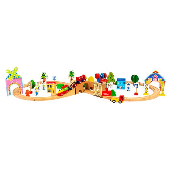 Fa vonat 74 darab ECOTOYS