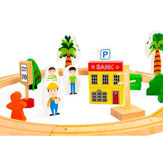 Fa vonat 74 darab ECOTOYS