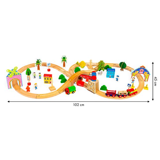 Fa vonat 74 darab ECOTOYS