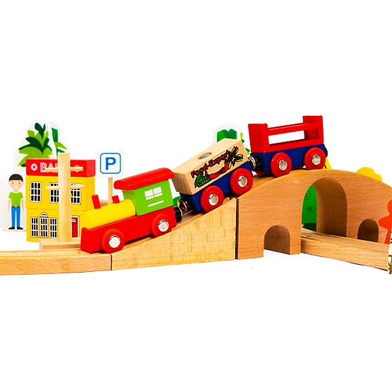 Fa vonat 74 darab ECOTOYS