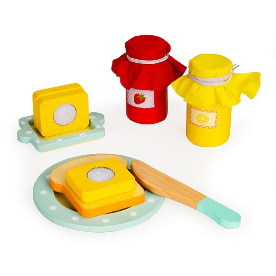 Fából készült kenyérpirító tartozékokkal