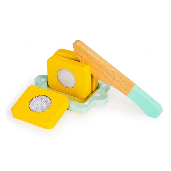 Fából készült kenyérpirító tartozékokkal