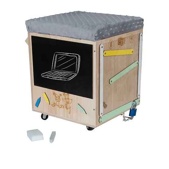 Fa Montessori Fa Tevékenységi Zsámoly - Természetes / Szürke