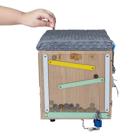 Fa Montessori Fa Tevékenységi Zsámoly - Természetes / Szürke