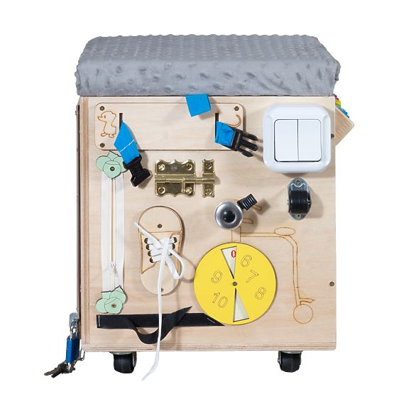 Fa Montessori Fa Tevékenységi Zsámoly - Természetes / Szürke