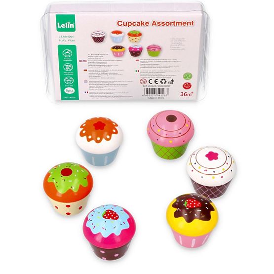 Készlet fából készült muffin