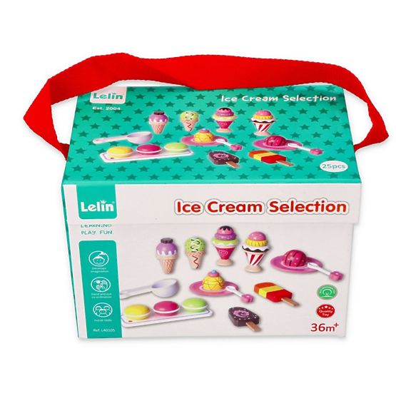 Fagylalt - fagylaltkészlet 25 art - játék fa