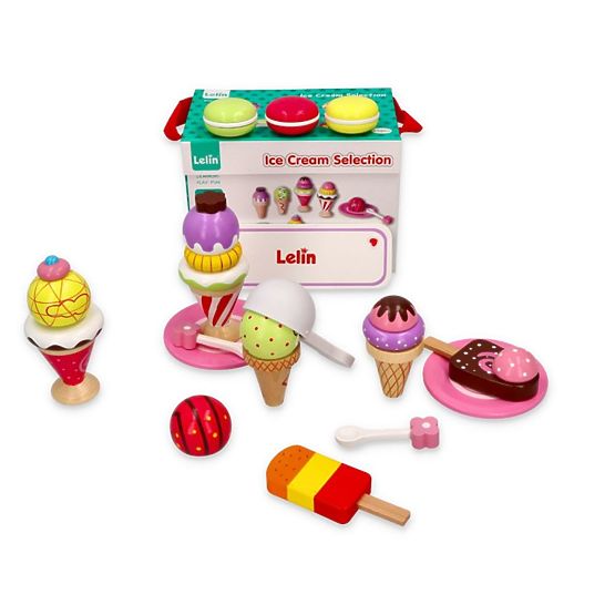 Fagylalt - fagylaltkészlet 25 art - játék fa