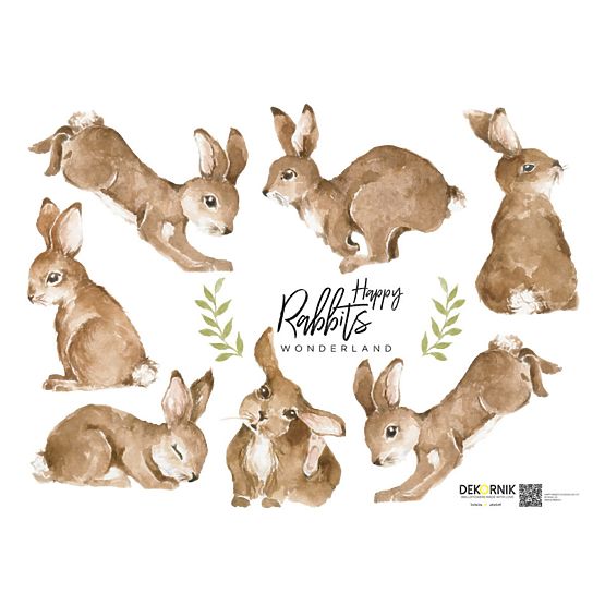 Faldekoráció DEKORNIK - Happy Rabbits