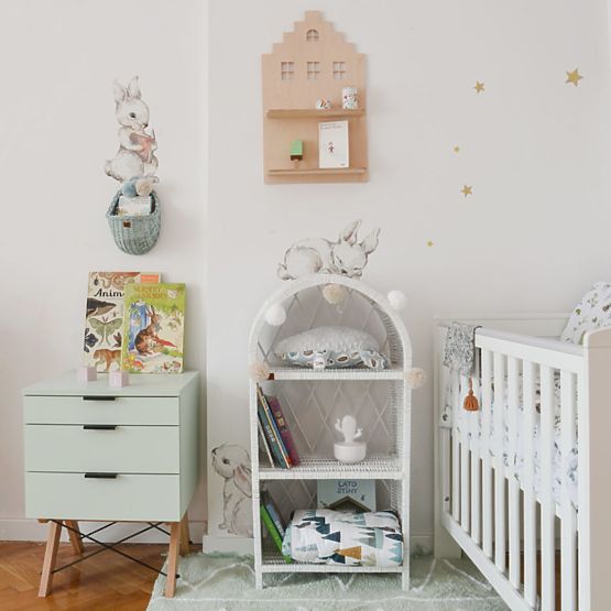 Faldekoráció DEKORNIK - Happy rabbits white