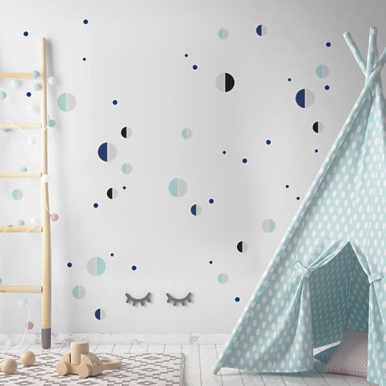 Faldekoráció DEKORNIK - kék félholdak