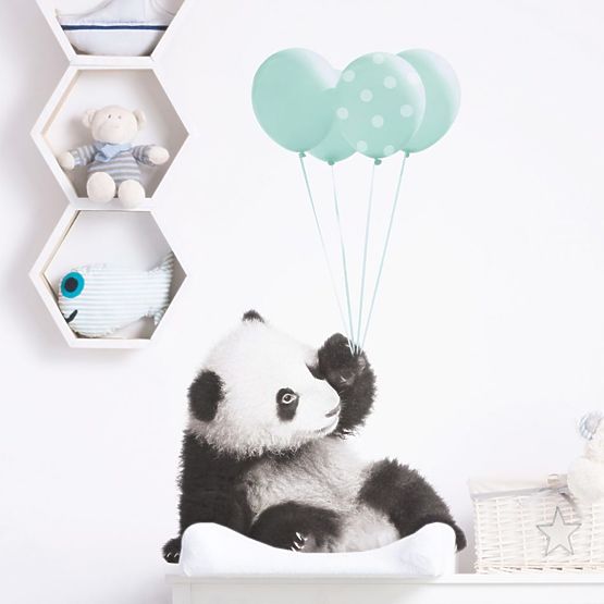 Faldekoráció DEKORNIK - pandamackó mentazöld lufikkal