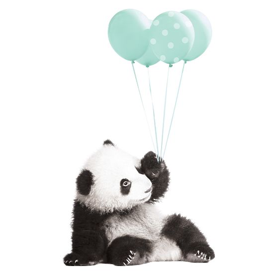Faldekoráció DEKORNIK - pandamackó mentazöld lufikkal