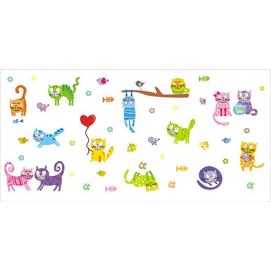 Faldekoráció - Funny Cats