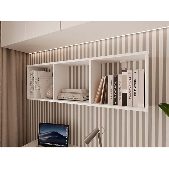 Fali polc COBI 1X3 - Modern fali polc 3 rekesz Matt Fehér