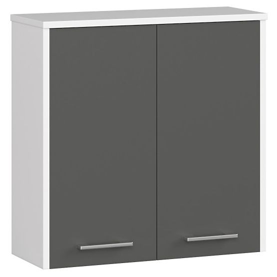 Fali szekrény W 60 cm FIN 2D - fehér-grafit szürke