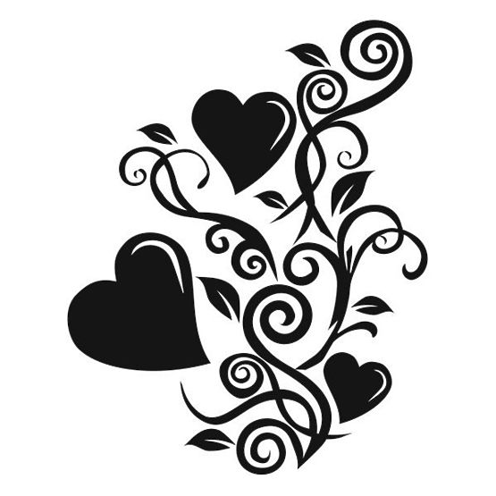 Fali textil dekoráció - szívecskék