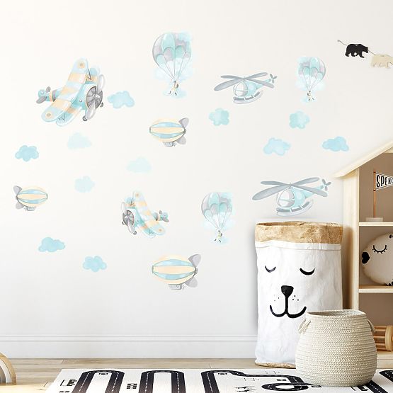 Falimatrica készlet - Repülőgépek és léggömbök 22 db