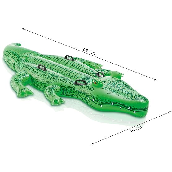 Felfújható krokodil úszó matrac fogantyúkkal 203x114 cm INTEX 58562