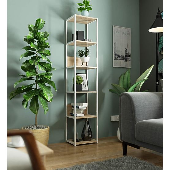 FÉM LOFT POLC 400 FEHÉR/SONOMA TÖLGY