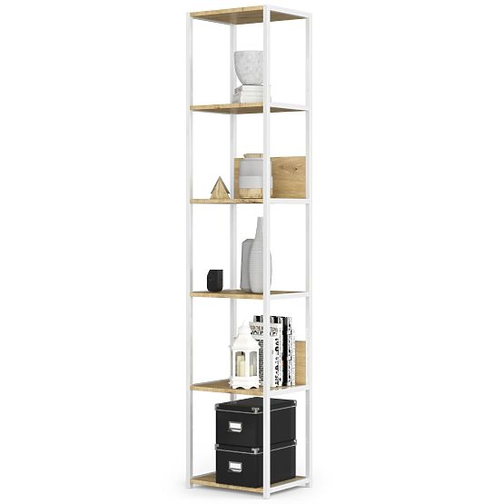 FÉM LOFT POLC 400 FEHÉR/TÖLGY ARTISAN