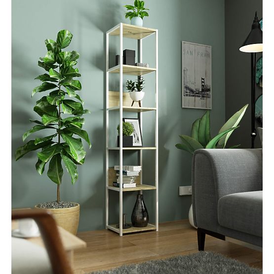 FÉM LOFT POLC 400 FEHÉR/TÖLGY ARTISAN