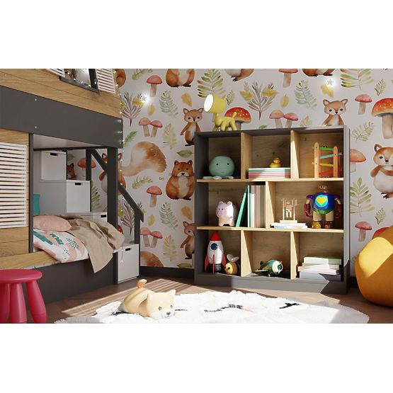 Fiesta 8P ANTRACIT TÖLGY ARTISAN POLC