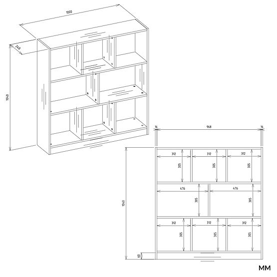 Fiesta 8P ANTRACIT TÖLGY ARTISAN POLC