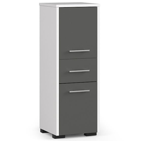 FIN FÜRDŐSZOBAI SZEKRÉNY OSZLOP 30 2D 1SZ 85cm PK FEHÉR / SZÜRKE