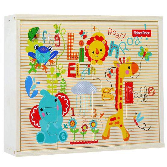 Fisher Price gyerek fa puzzle 3 az egyben 