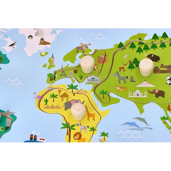 Fogantyús puzzle világtérkép