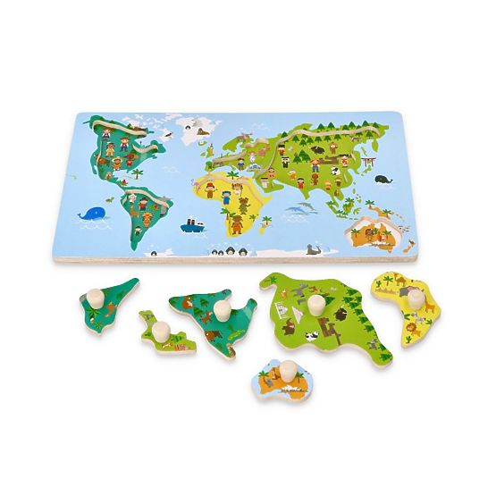 Fogantyús puzzle világtérkép