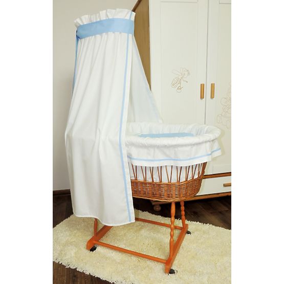 Fonott kosár kék ágyneműhuzat készlettel