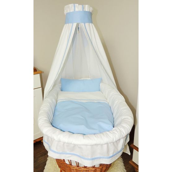 Fonott kosár kék ágyneműhuzat készlettel