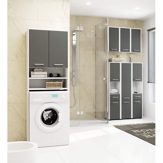 FÜGGŐ FÜRDŐSZOBAI SZEKRÉNY FIN W30 1D FEHÉR / SZÜRKE