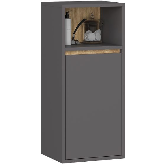 FÜGGŐ FÜRDŐSZOBAI SZEKRÉNY VAMI W35 1D 1W GRAFIT SZÜRKE / ARTISAN TÖLGY