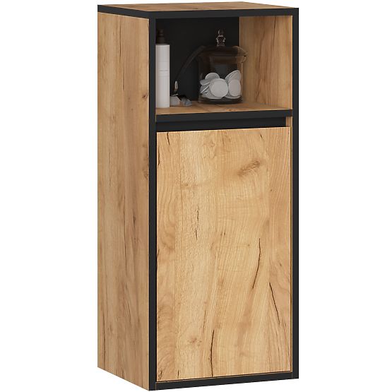 FÜGGŐ FÜRDŐSZOBAI SZEKRÉNY VAMI W35 1D 1W TÖLGY CRAFT / FEKETE